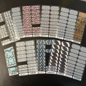 💅Jamberry Nail Wrap Lot (11) Partial Sets of Transparencies in Many Designs💅